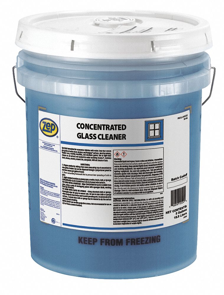 ZEP Glass Cleaner, 5 gal., Bucket 43NR28105235 Grainger