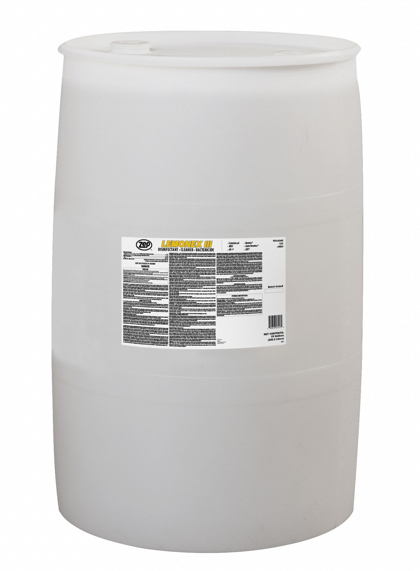 ZEP, Drum, 55 gal Container Size, Disinfectant 43NR74434485 Grainger