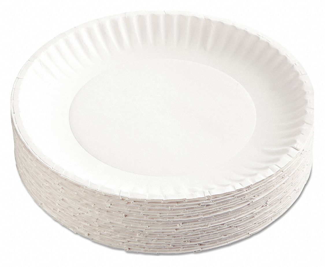 AJM PACKAGING CORPORATION., 1,200, PK, Paper Plate,9",White,PK1200