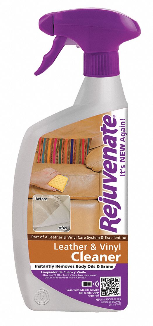 REJUVENATE Leather/Vinyl Cleaner, 24 oz., PK12 43Y675RJ24CL Grainger