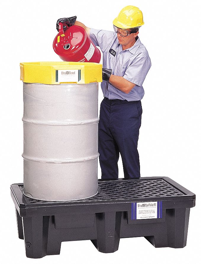 ULTRATECH Spill Containment Pallets, Uncovered, 66 gal Spill Capacity