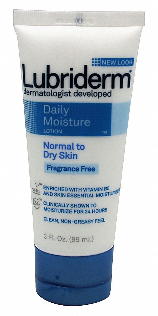LUBRIDERM Hand and Body Lotion, Unscented, 3 oz Tube, 12 PK 43Y804