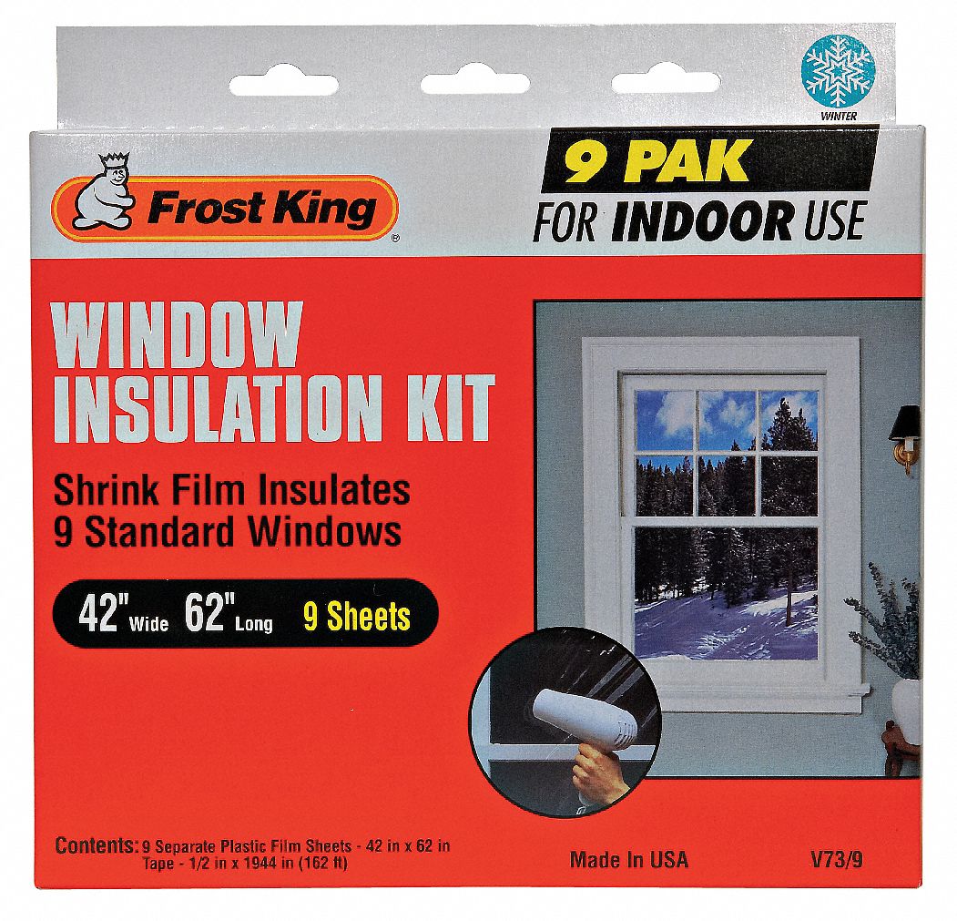 FROST KING, 42 in Wd, 62 in Lg, Shrink and Seal Window Kit 43Y841V73