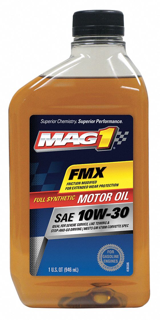 Mag 1 Full Synthetic Engine Oil, 1 qt. Bottle, SAE Grade 10W30, Amber