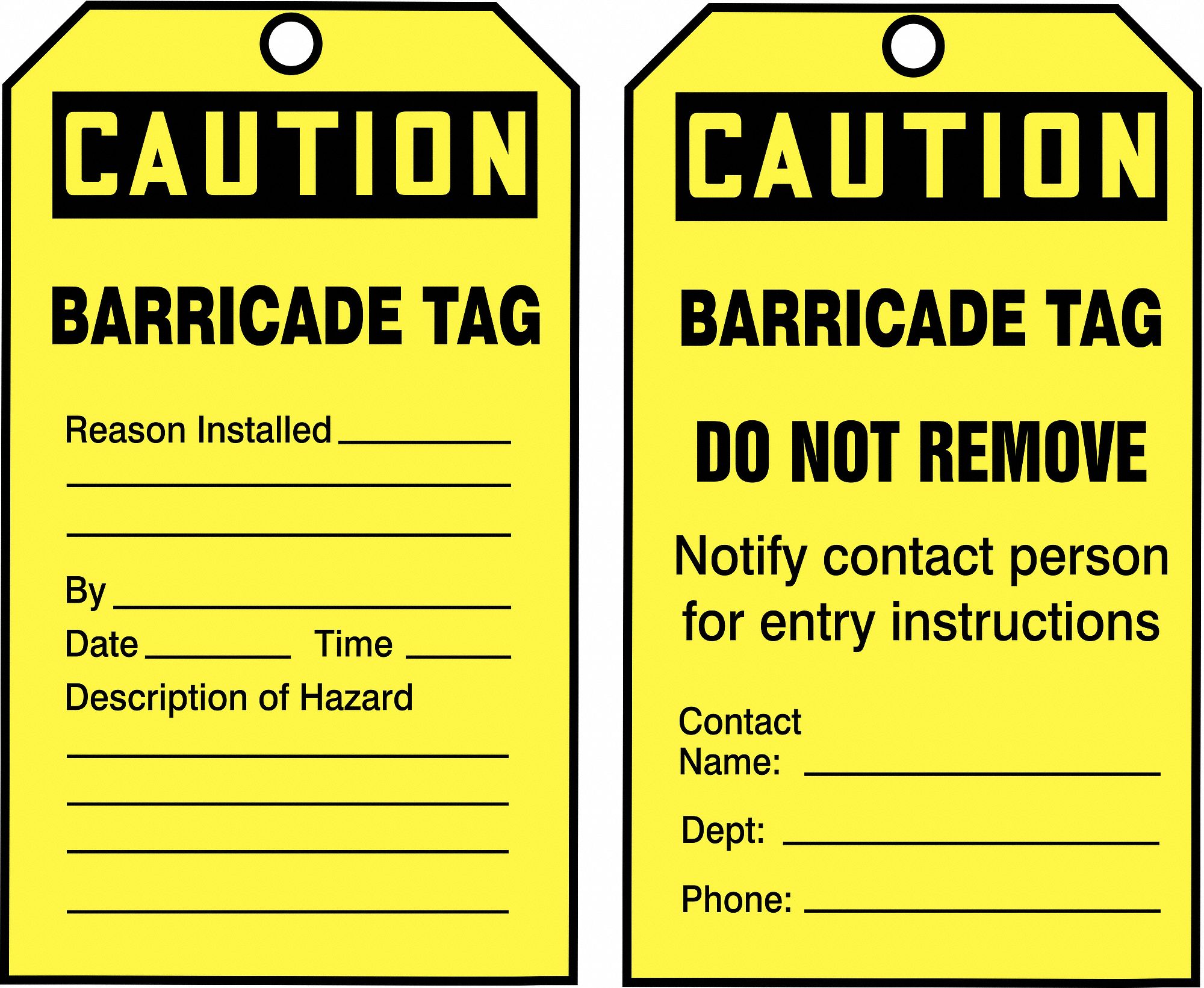 7 Tag Size, Yellow, Tags By The Roll 43Z241TAR160 Grainger