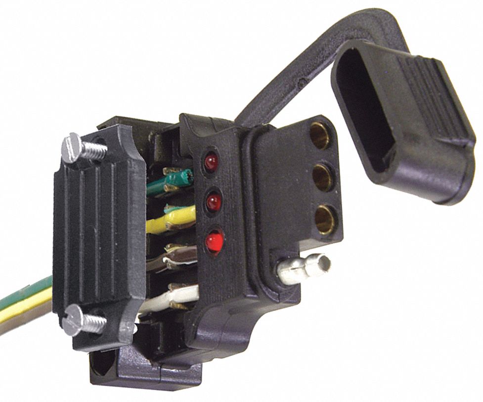 HOPKINS TOWING SOLUTIONS Flat Electric Connector, 4-Way, ForVehicle