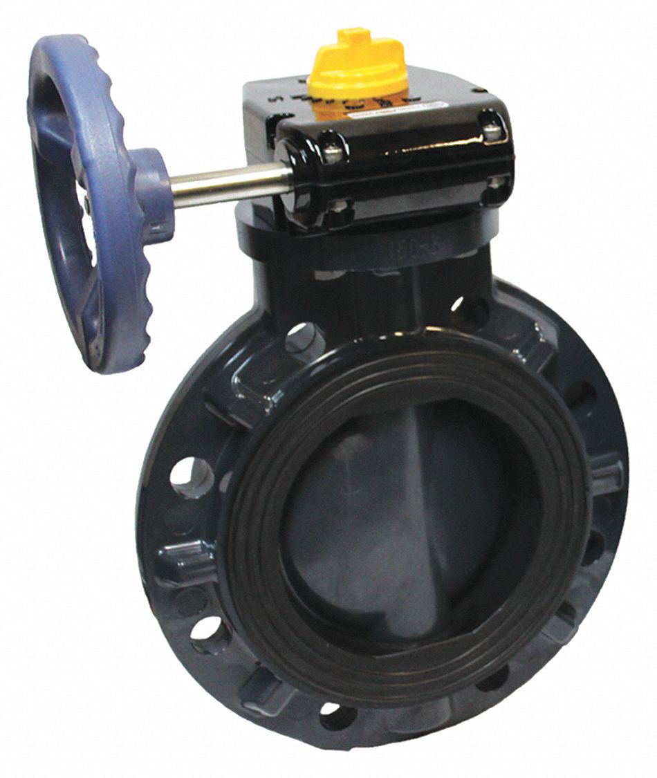 ASAHI WaferStyle Butterfly Valve, PVC, 150 psi, 3" Pipe Size 442R70