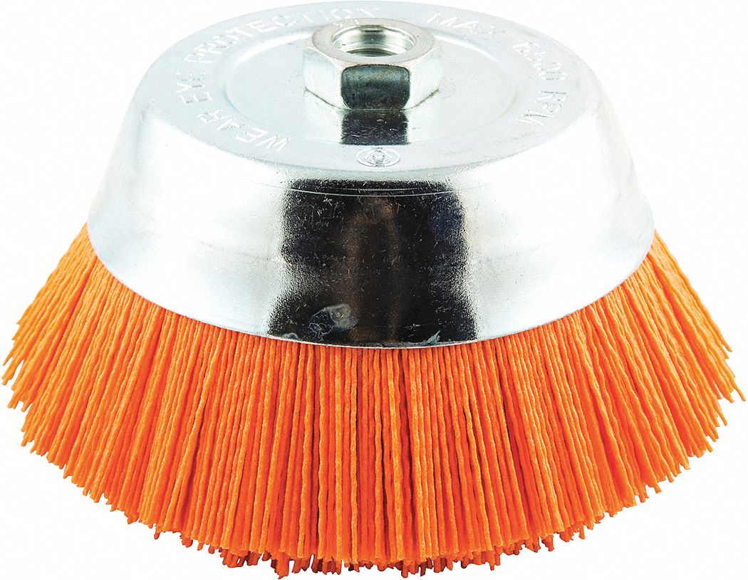 6 in Brush Dia., 5/8"11 Arbor Hole Size, Cup Brush 443N96