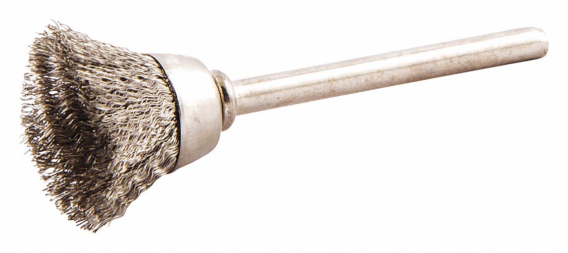 GRAINGER APPROVED 5/8 in Knotted Wire Cup Brush, Shank Mounting, 0.005