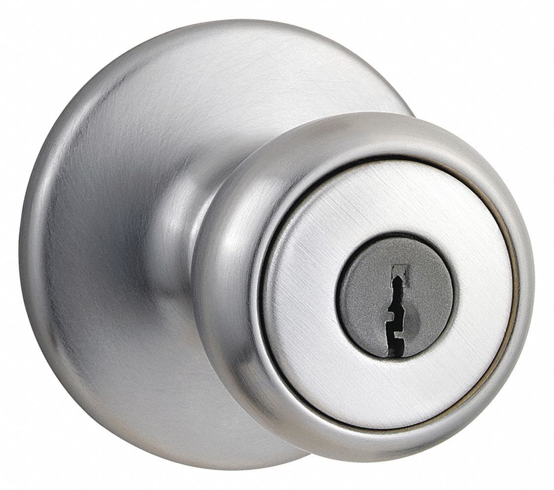 KWIKSET Knob Lockset, Mechanical, Knob, Cylindrical, Entrance, 3 443X78400T 26D 6AL RCS V1