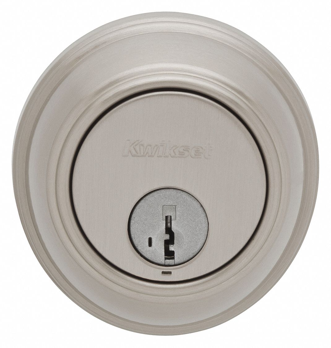 KWIKSET Deadbolt: 2, Satin Nickel, Kwikset(R) SmartKey, Different, ANSI