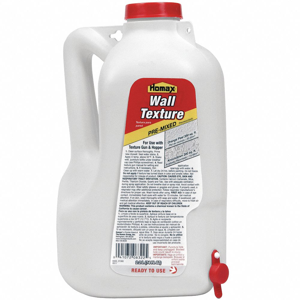 Homax White PreMixed Wall Texture, Orange Peel, Knockdown Finish, 350