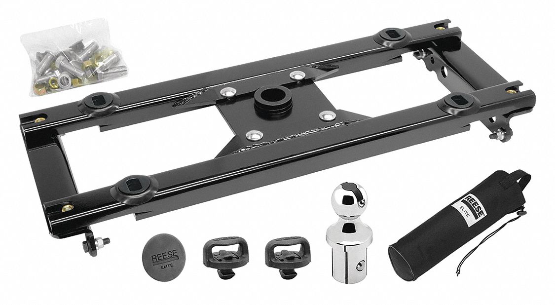 REESE Under Bed Gooseneck Hitch with Black Powder Coat/Chrome Finish