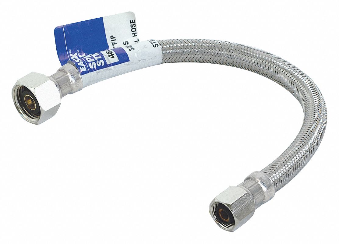 GRAINGER APPROVED Supply Line, 3/8 in, 1/2 in, 1/4 in Hose Inside Dia
