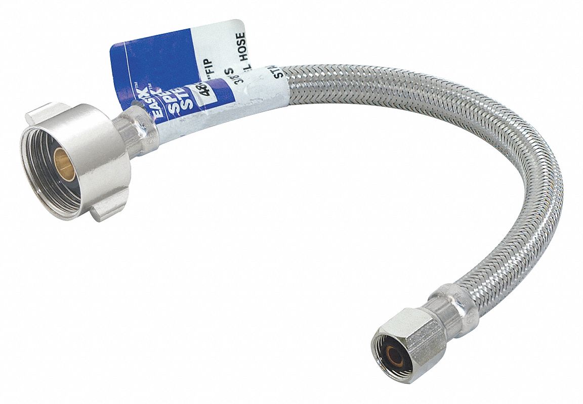 GRAINGER APPROVED Supply Line, 3/8 in Hose Fitting A Size, 7/8 in Hose