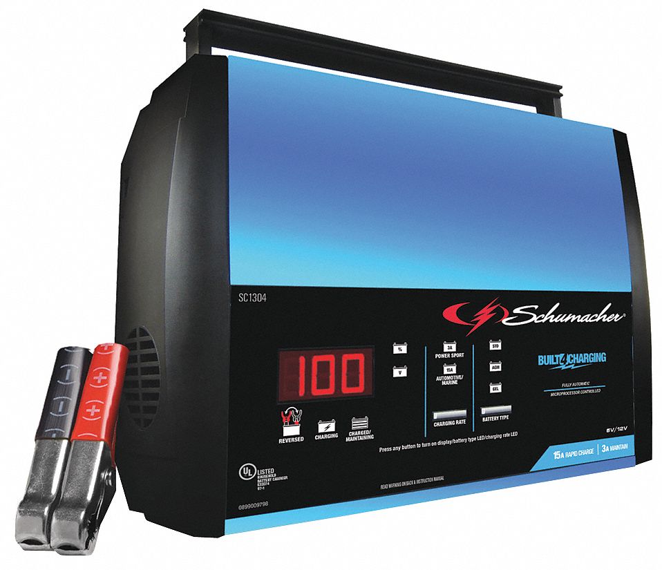 SCHUMACHER ELECTRIC Battery Charger, Automatic, Charging, Maintaining
