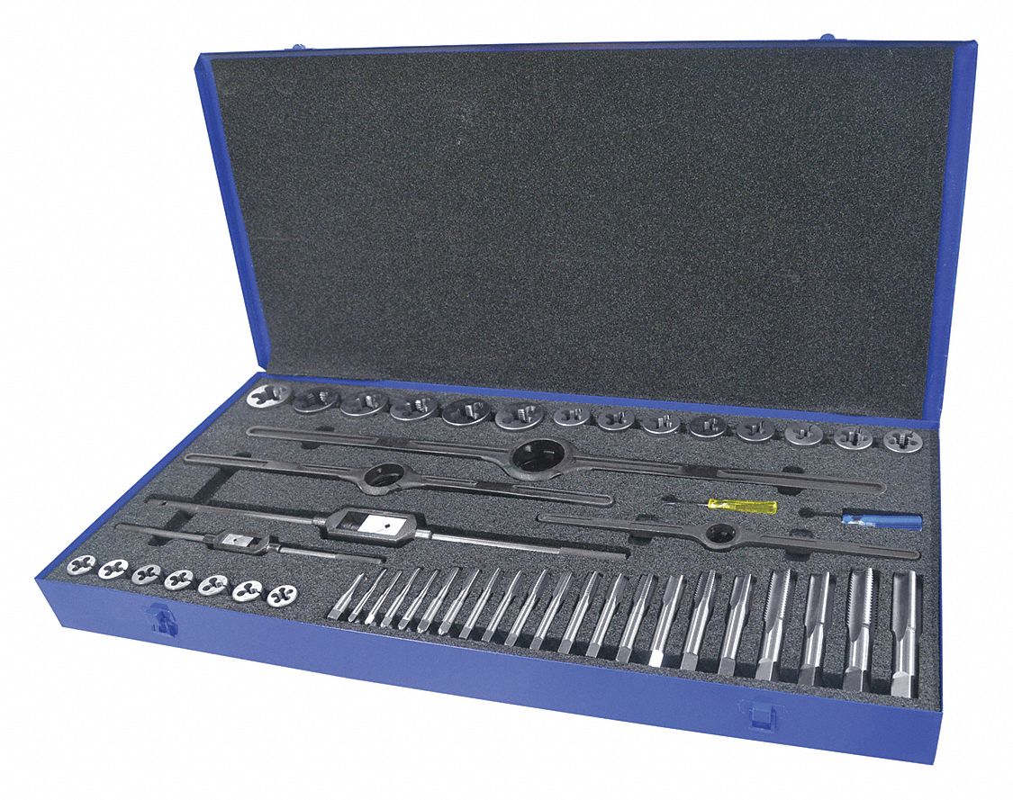 GREENFIELD THREADING 47 Tap and Die Set with 1/8" to 1" Size Range