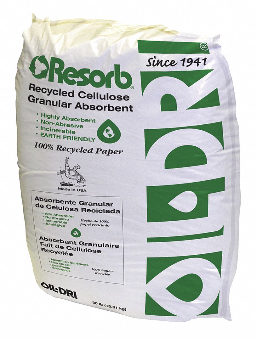 OILDRI, 3 gal Volume Absorbed per Pkg., 30 lb Wt, Loose Absorbent
