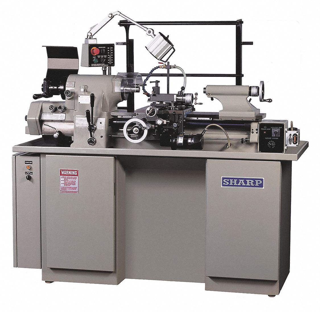 SHARP Lathe, Distance Between Centers 18 in, Voltage 220V AC, 5 hp, Min