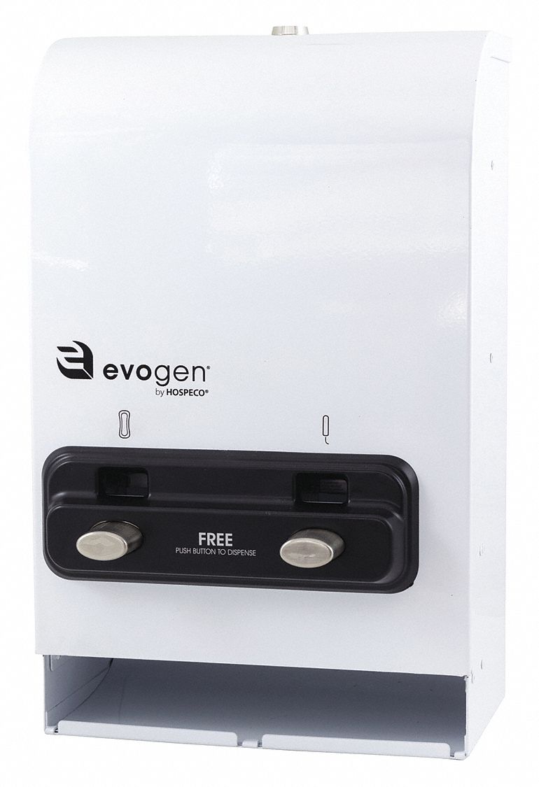 EVOGEN, Coin Free, White, Sanitary Napkin and Tampon Dispenser 447K01