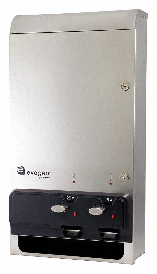 EVOGEN Sanitary Napkin/Tampon Dispenser, SS 447K04EV1SS25 Grainger
