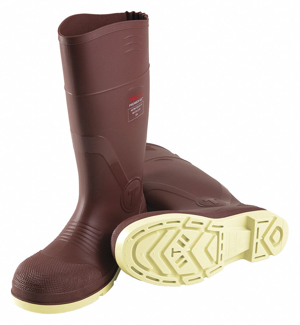 PROFILE Rubber Boot, Men's, 10, Knee, Composite Toe Type, PVC, Cream