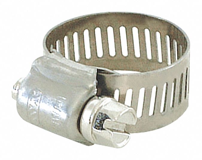 304 Stainless Steel, Perforated Band, Worm Gear Hose Clamp 447N85