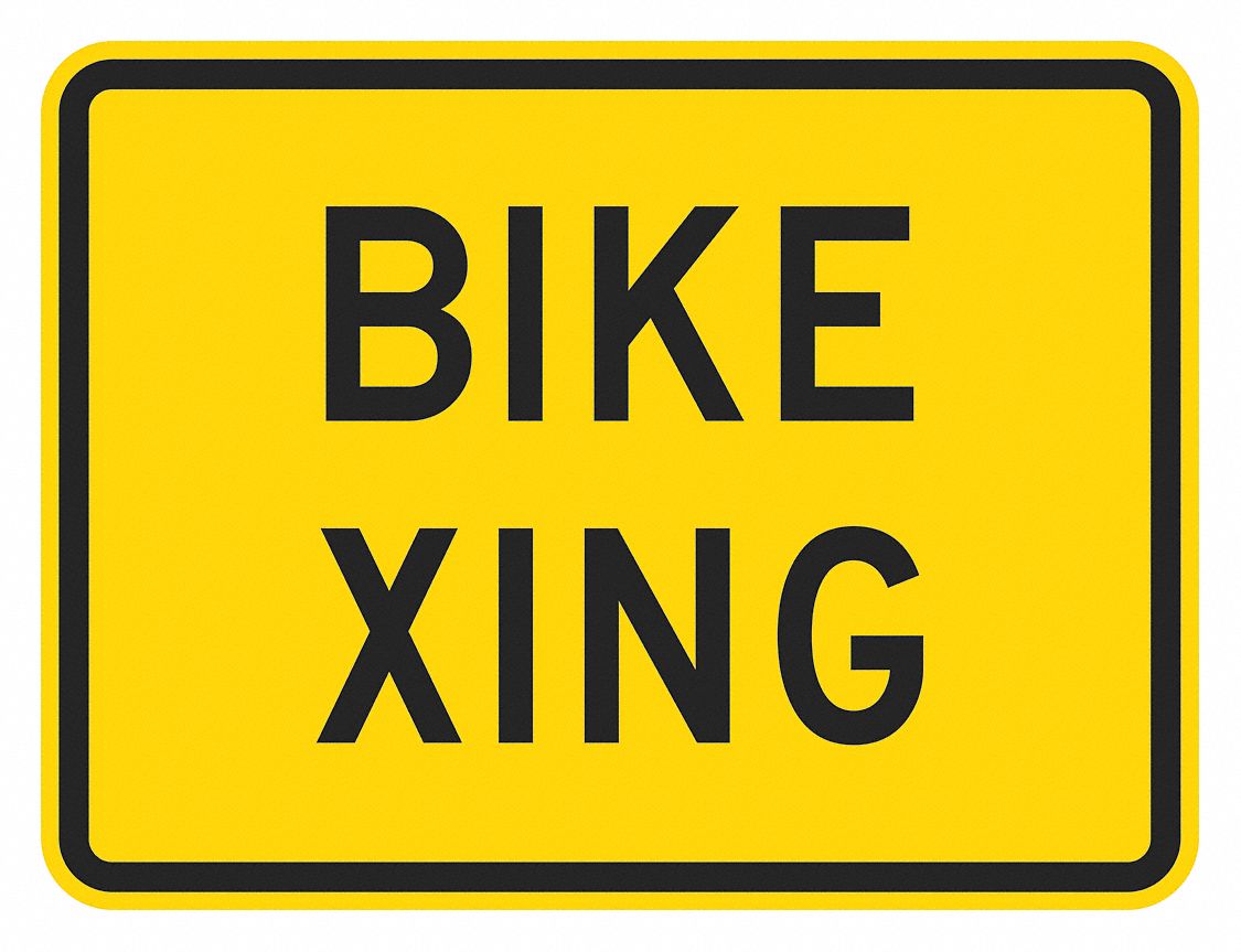 LYLE Bike Xing Traffic Sign, Sign Legend Bike Xing, MUTCD Code W11A1P