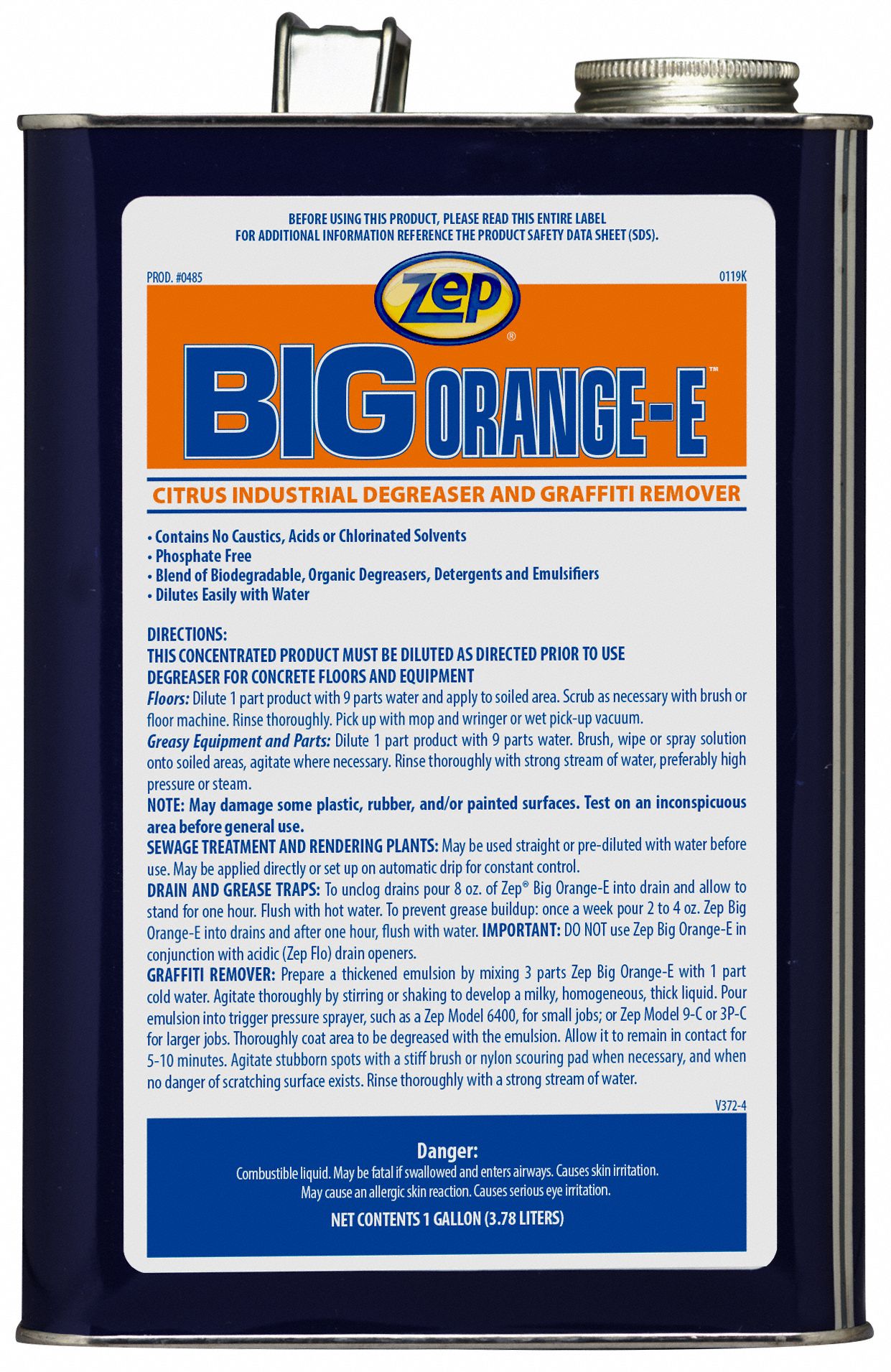 ZEP, CitrusBased Solvent, Non Aerosol Can, Degreaser 449V1748524