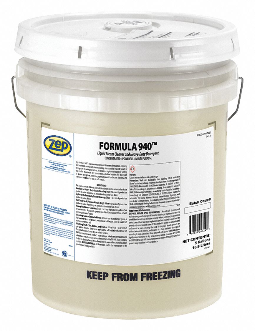 ZEP Heavy Duty Cleaner and Degreaser, 5 gal Size, For Use On Aluminum, Galvanized Metals