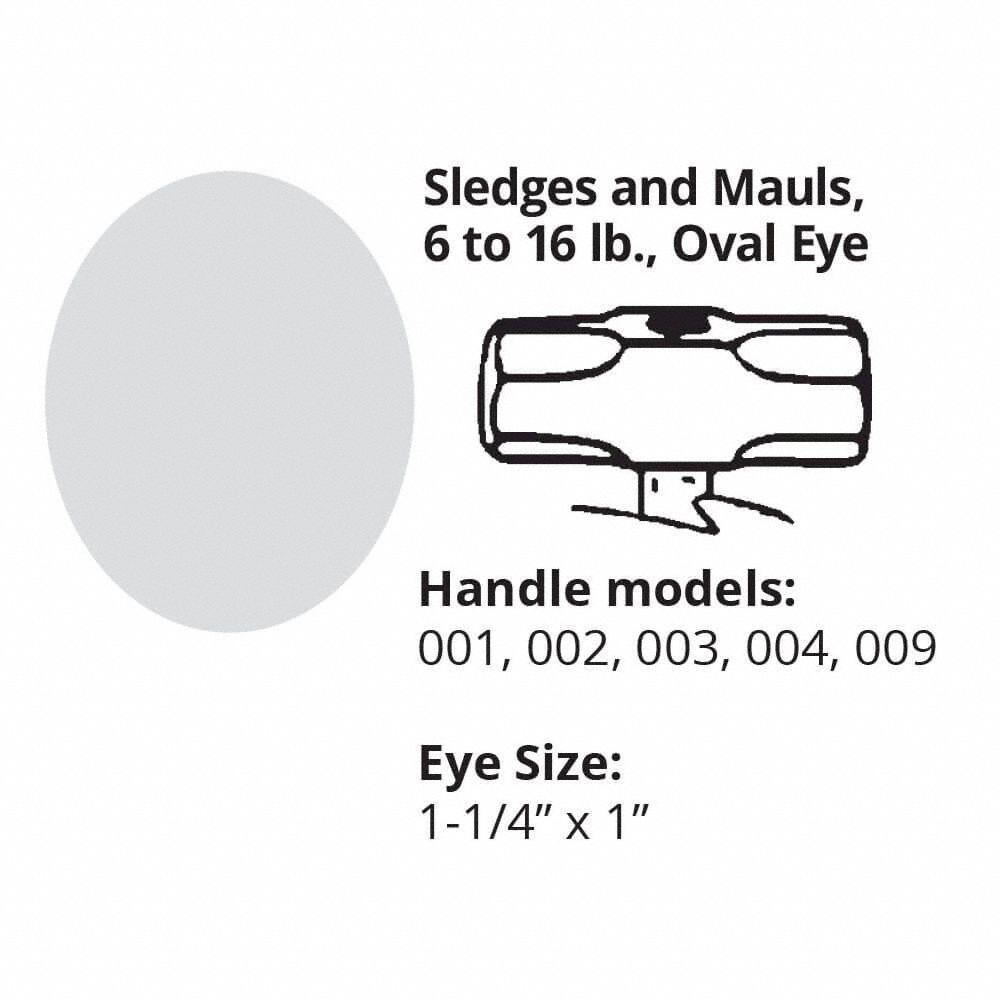 SEYMOUR MIDWEST LINK Sledge Handle, Fire Finish 24 in Overall Lg, Wood, For 8 lb Max Head Wt