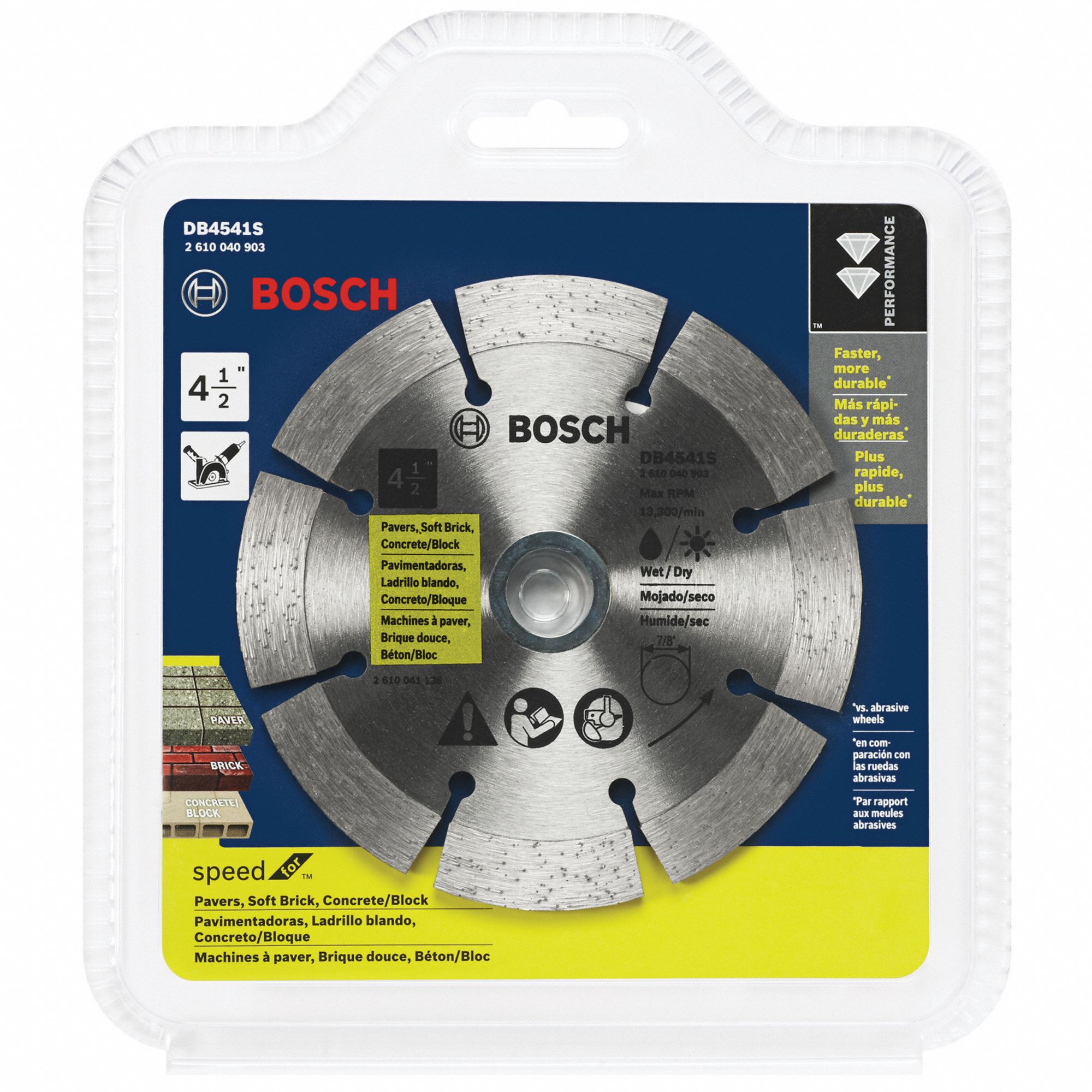 BOSCH Angle Grinders, Diamond Saw Blade, Block, Concrete, Pavers, Soft