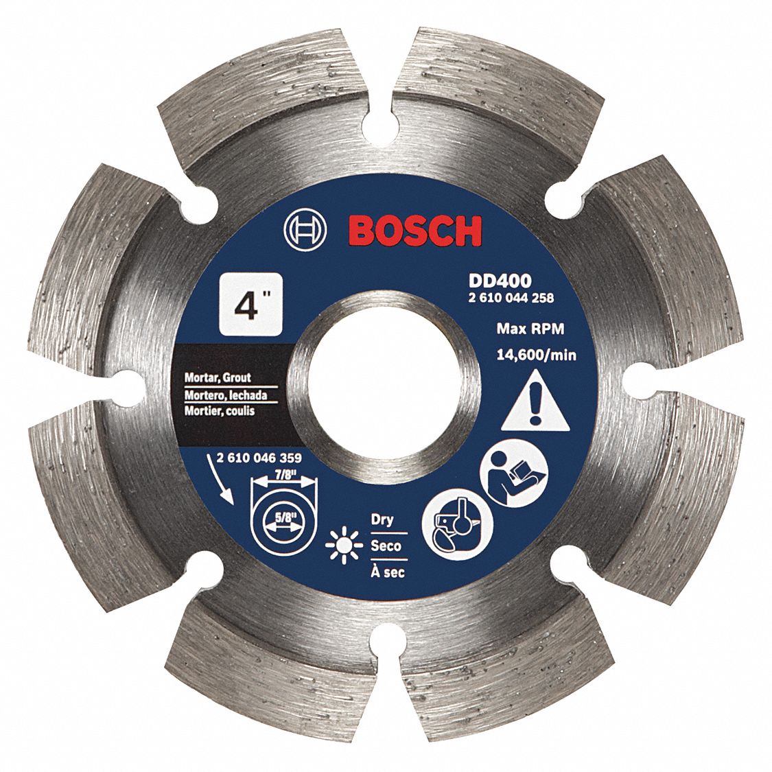 BOSCH Angle Grinders, Diamond Saw Blade, Mortar Materials Cut, 4 in