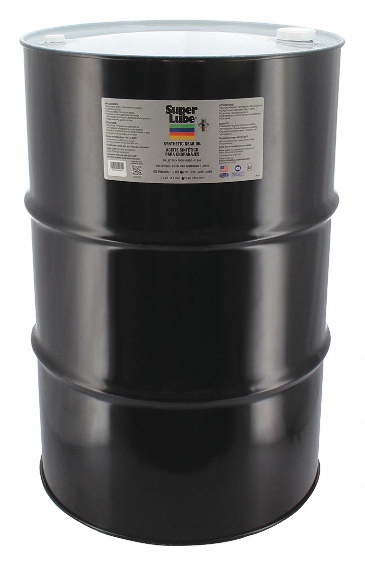 SUPER LUBE Gear Oil Synthetic, SAE Grade 90, 55 gal, Drum, H1 Food Grade 44N77154255 Grainger