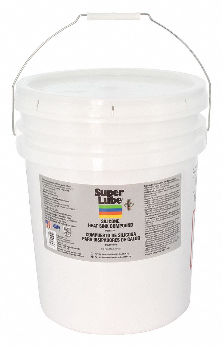 SUPER LUBE 30 lb. Silicone Heat Sink Compound, White Paste 44N789