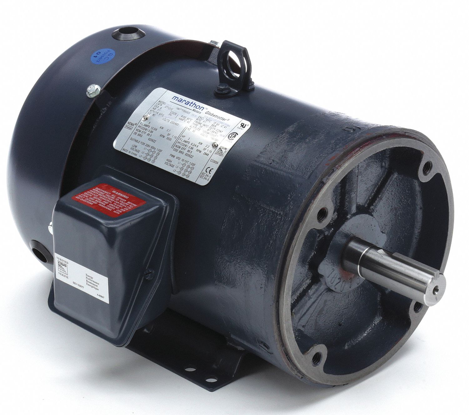 MARATHON MOTORS General Purpose Motor, 5 HP, 3-Phase, Nameplate RPM