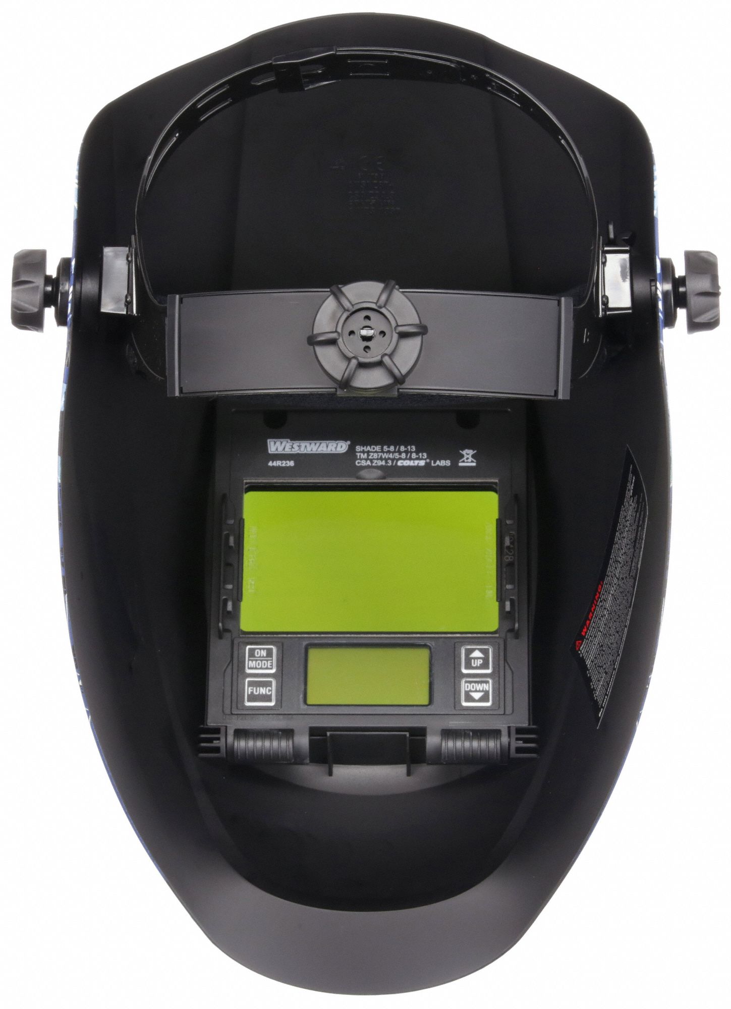 WESTWARD Welding Helmet AutoDarkening, 4 Arc Sensors, Graphics, Blue