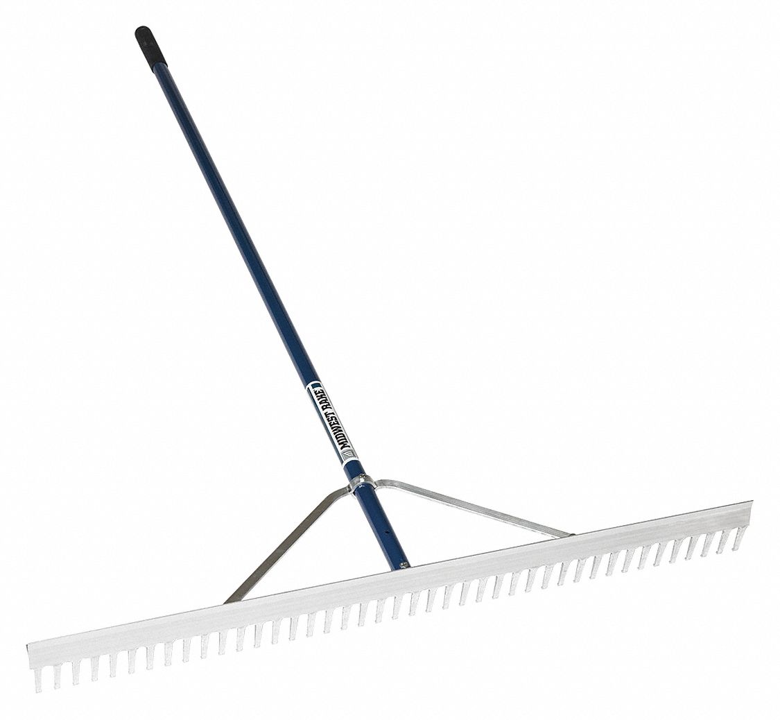SEYMOUR MIDWEST RAKE Landscape Rake, 42 Tines, Aluminum Handle 44VM54
