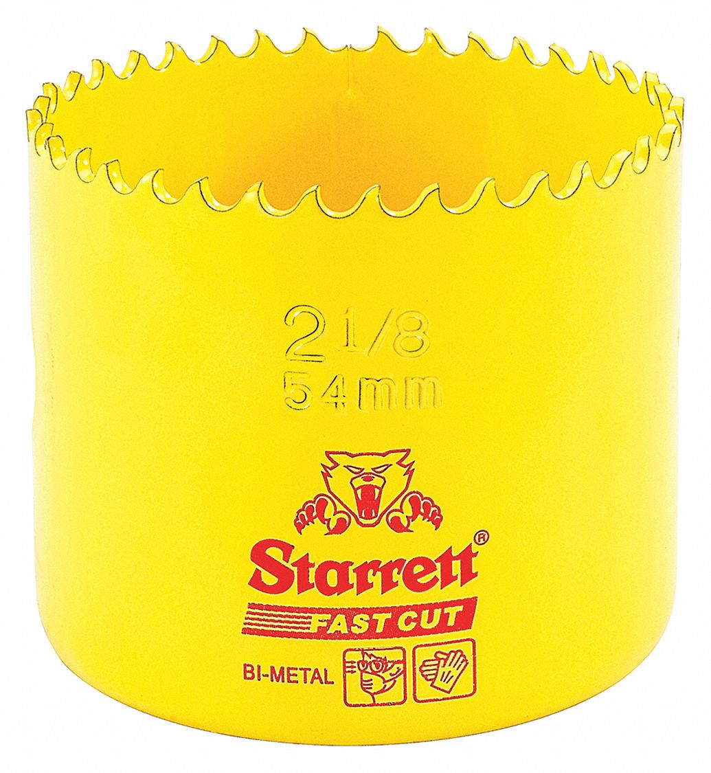 STARRETT, BiMetal Fast Cut Hole Saw, 21/8",54mm 44WD93FCH0218G