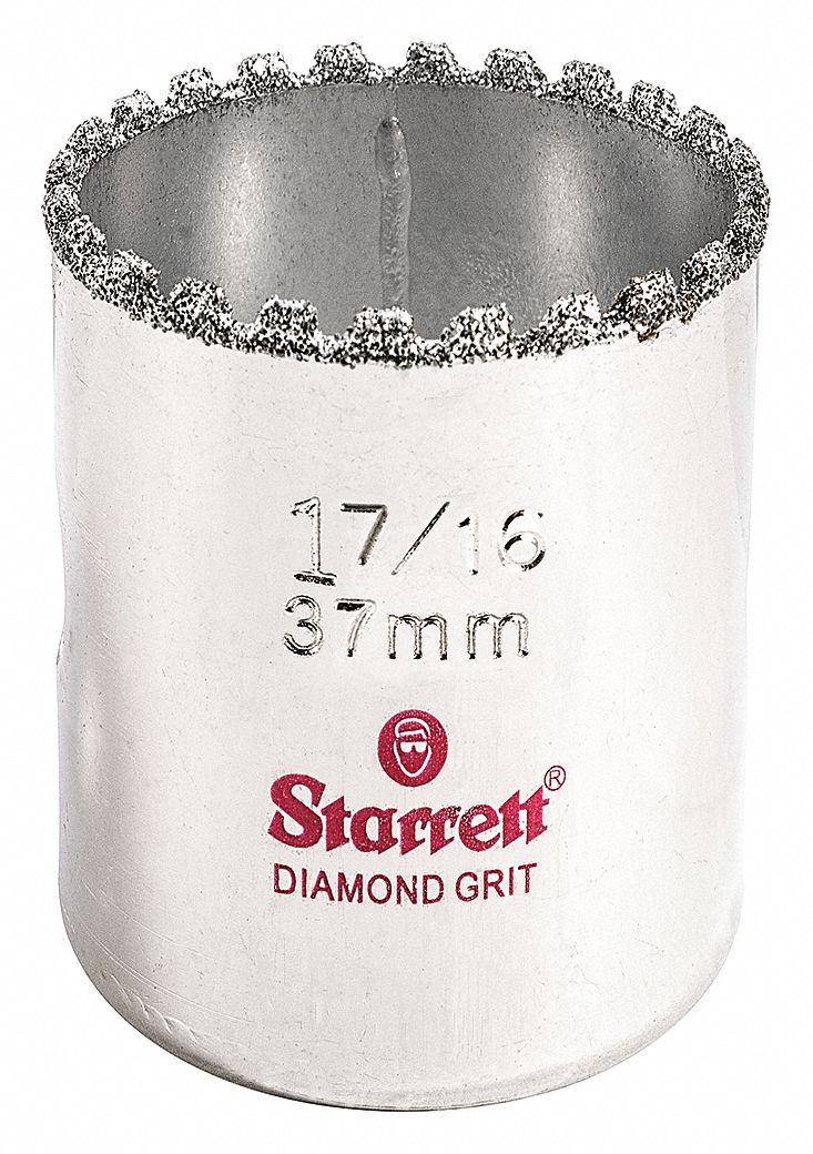STARRETT, Synthetic Diamond Grit Hole Saw,17/16" 44WF16KD0176N