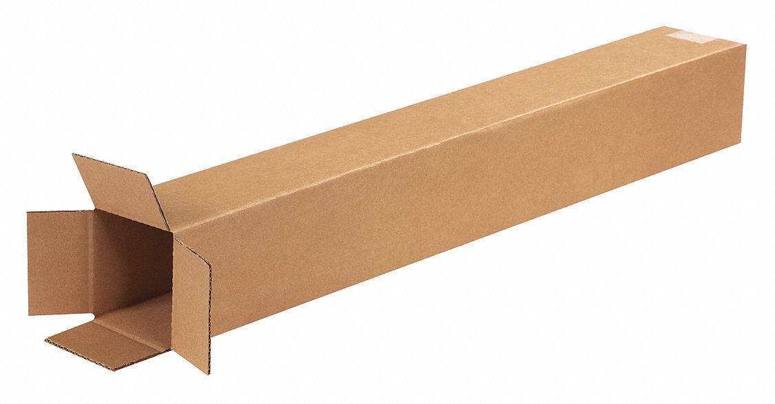 Shipping Box, Tall, Single Wall, 4x4x32 in Inside LxWxH, 32 ECT, RSC