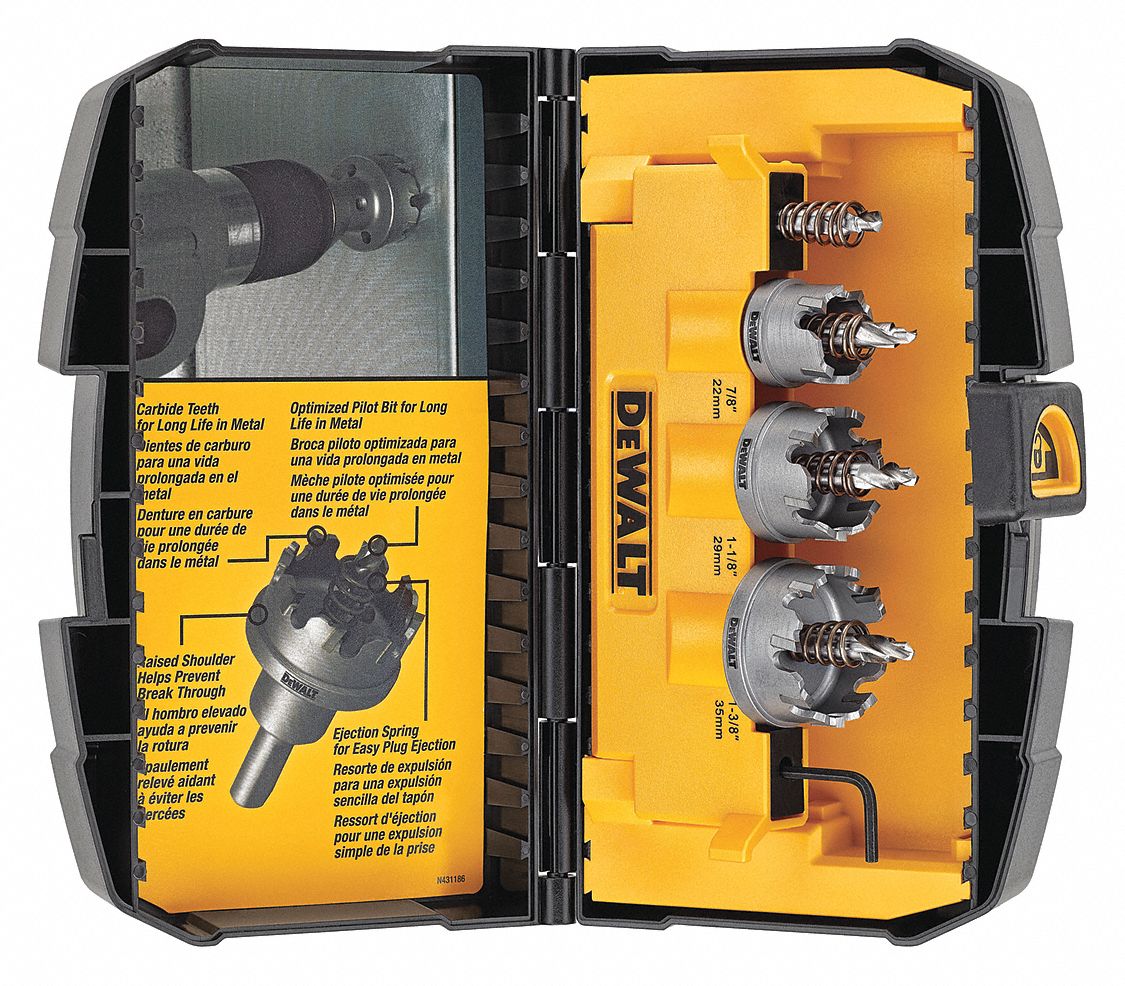 DEWALT Hole Saw Kit, Primary Material Application Metal, Steel Tooth