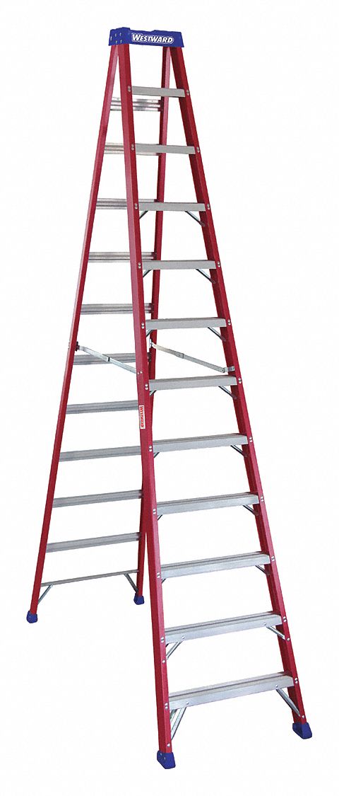 WESTWARD, 12 ft Ladder Ht, 11 Steps, Stepladder - 44YY30|44YY30 - Grainger
