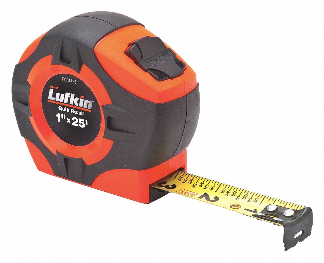 CRESCENT LUFKIN Tape Measure 25 ft Blade Lg, 1 in Blade Wd, in/ft