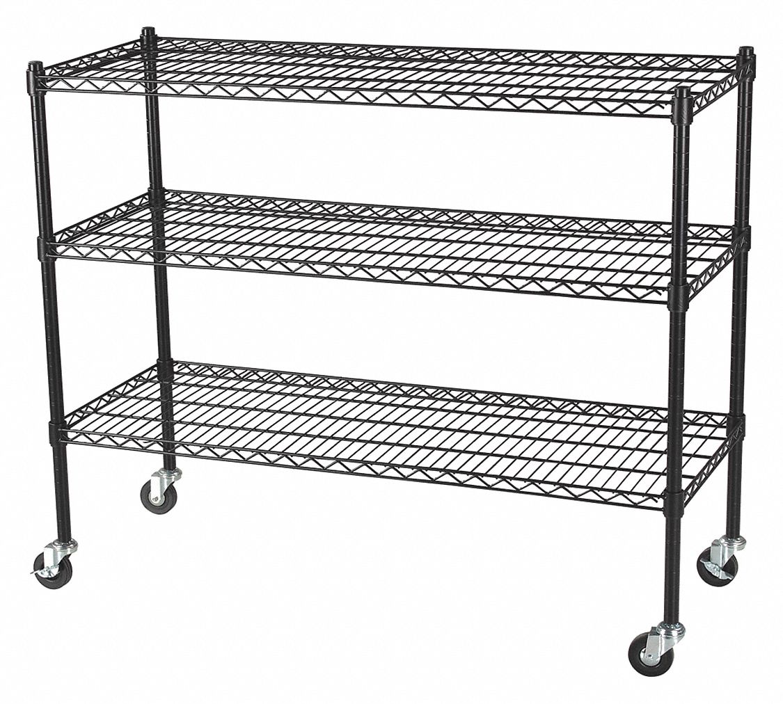 GRAINGER APPROVED Wire Shelving Unit 48 in x 18 in x 74 in, Dry/Wet