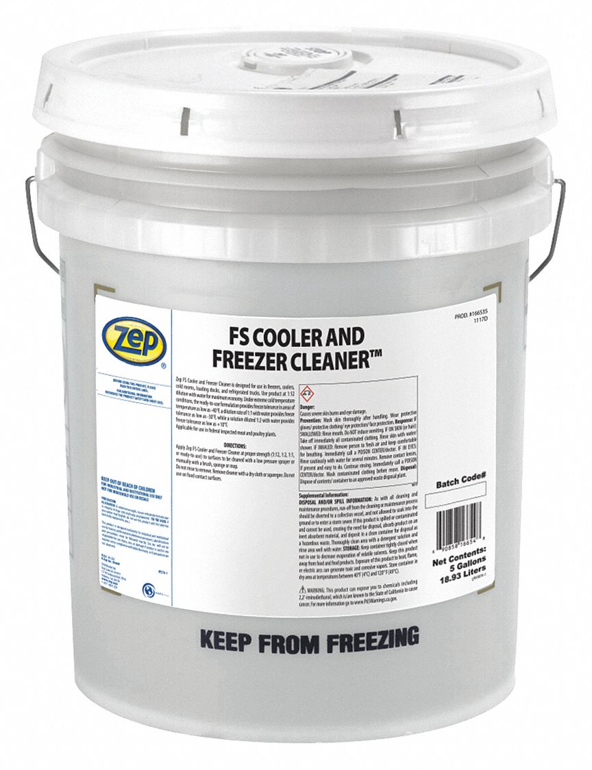 ZEP 5 gal. Freezer Floor Cleaner, 1 EA 451A78166535 Grainger