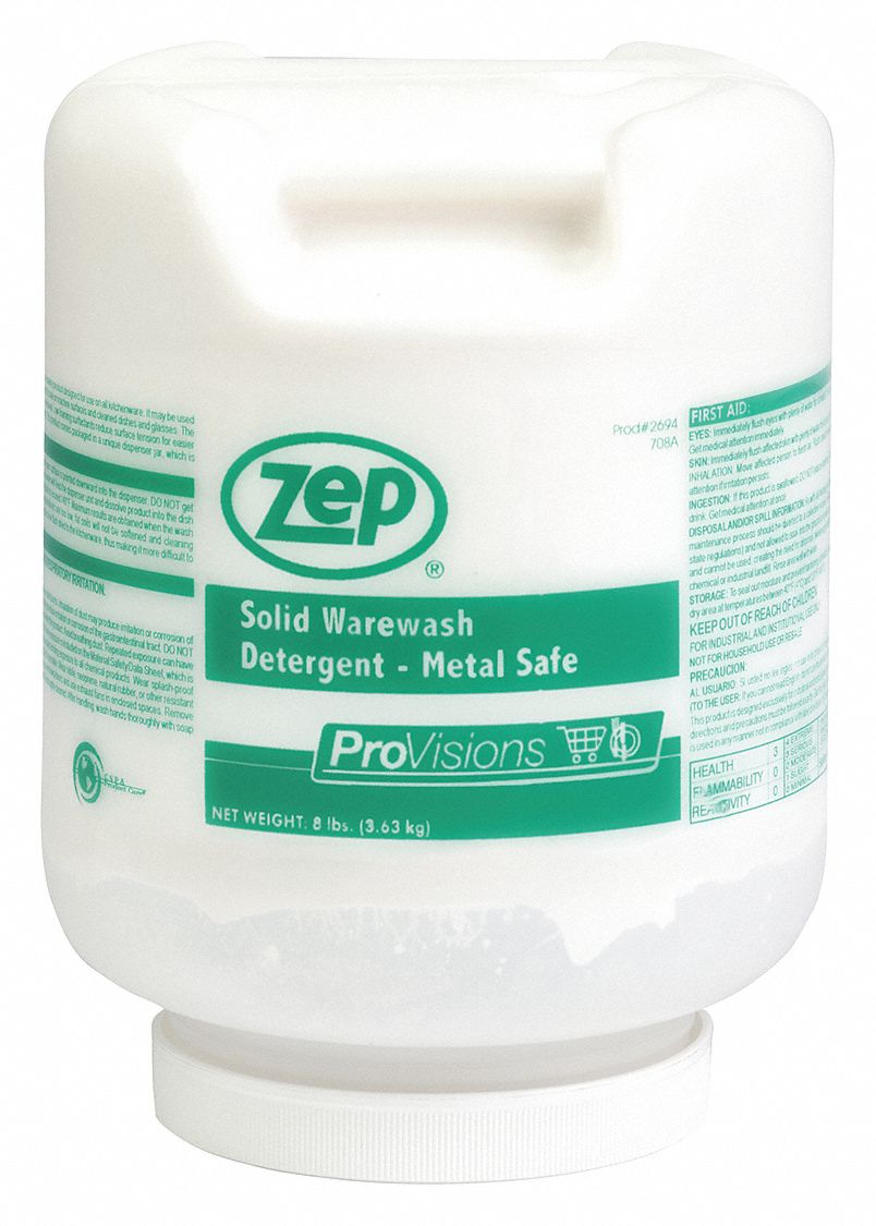 ZEP Machine Wash, Dishwasher Detergent, Cleaner Form Powder, 8 lb, PK 4
