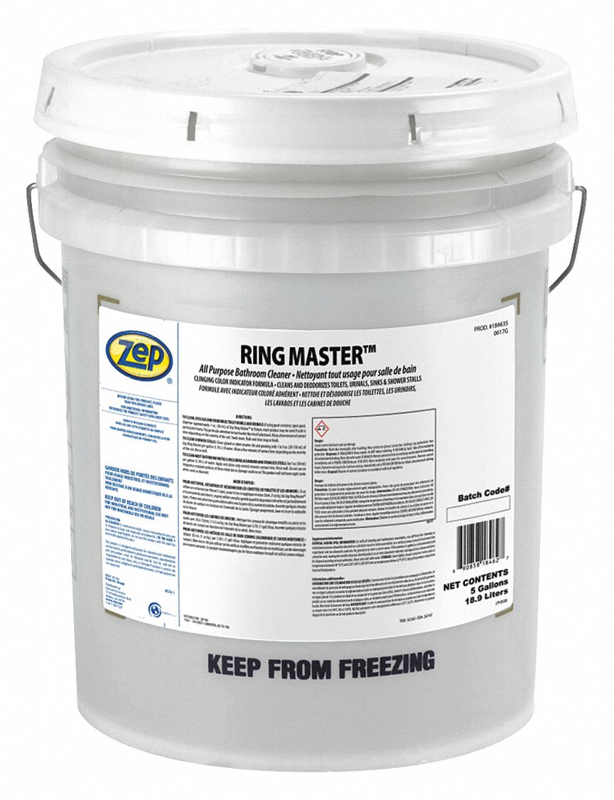 ZEP Bathroom Cleaner, 5 gal Container Size, Bucket Container Type