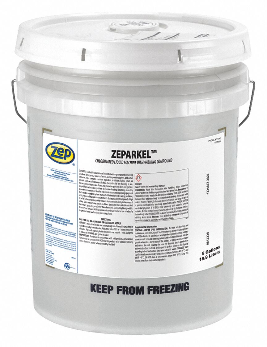 ZEP Machine Wash, Dishwasher Detergent, Cleaner Form Liquid, 5 gal