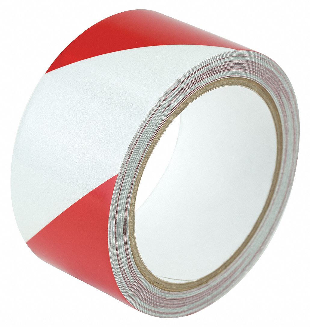 Reflective, Striped, Floor Marking Tape 452C38RS2RW Grainger